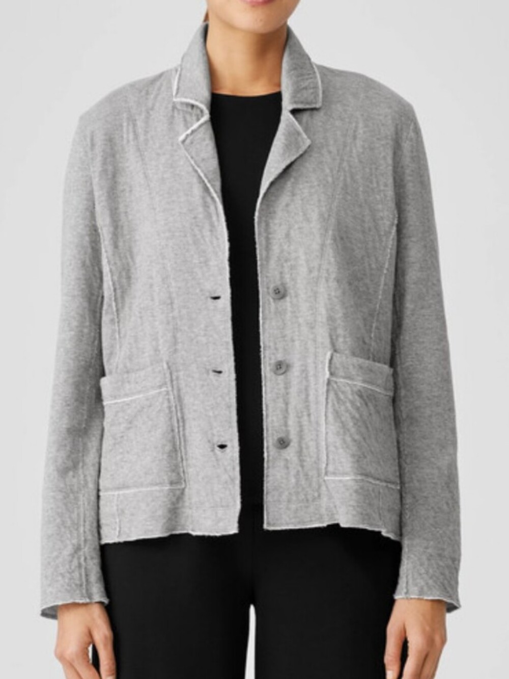 EILEEN FISHER $228 double layer organic cotton blazer XS